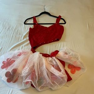 Red and white dance costume
